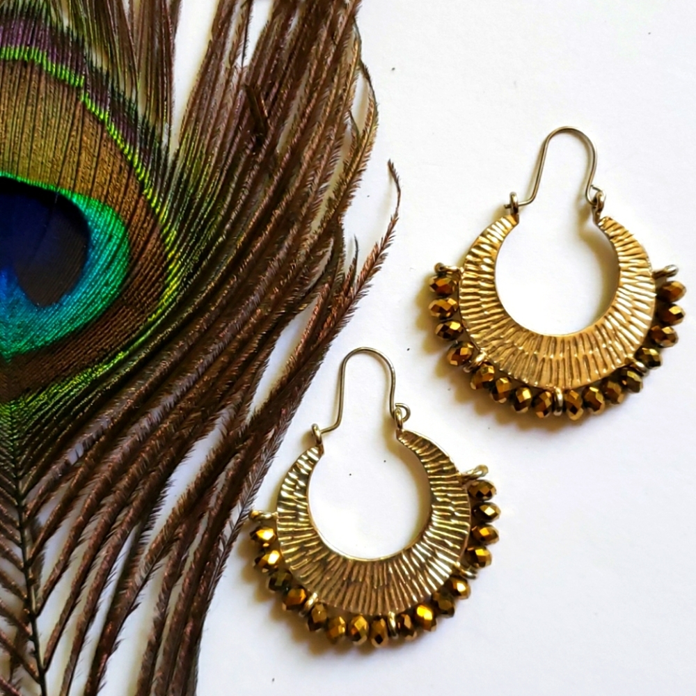 Gold bohemian earrings